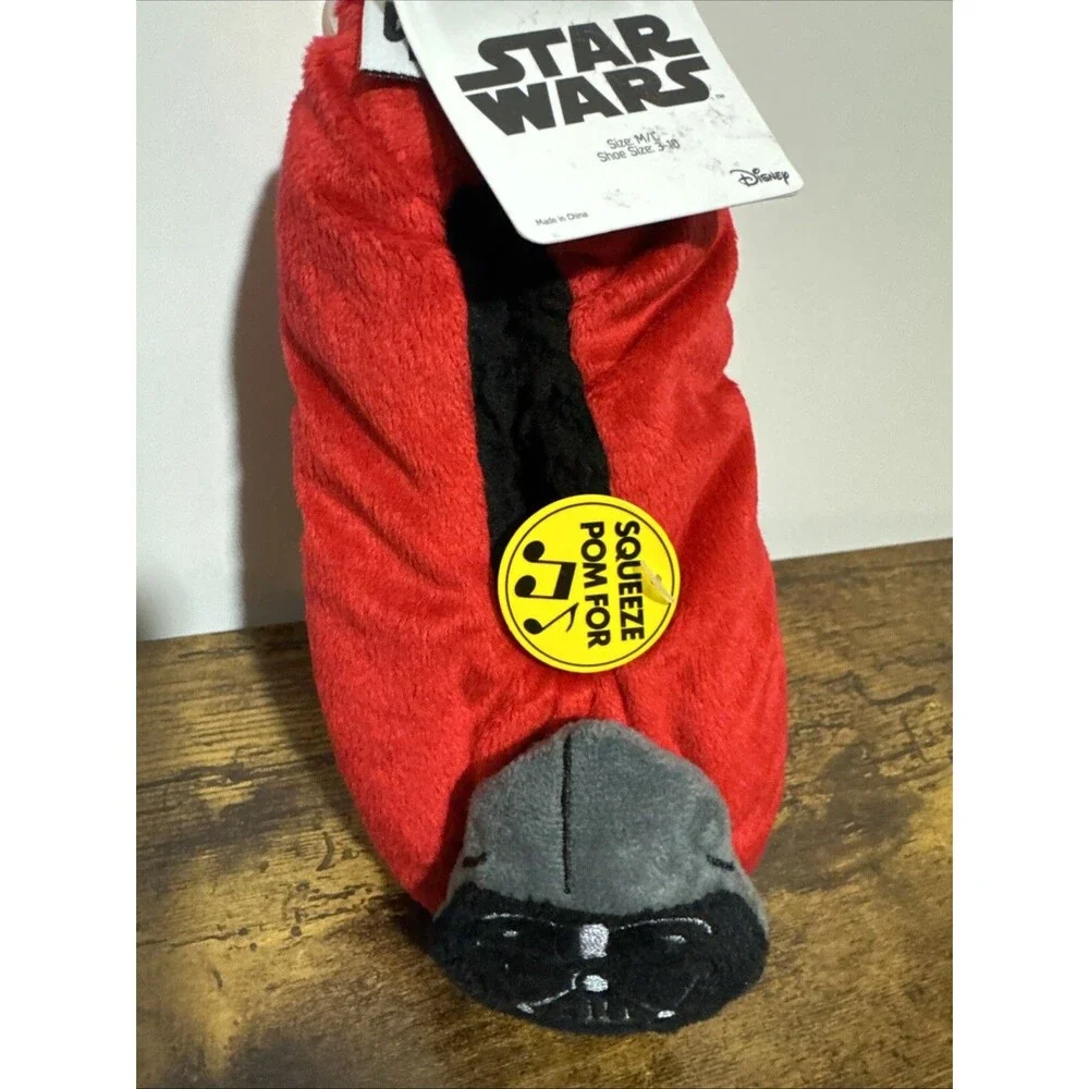 Star Wars Children's Boy's Slippers Snuggle Toes With Sound Red M/L